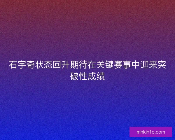 石宇奇状态回升期待在关键赛事中迎来突破性成绩